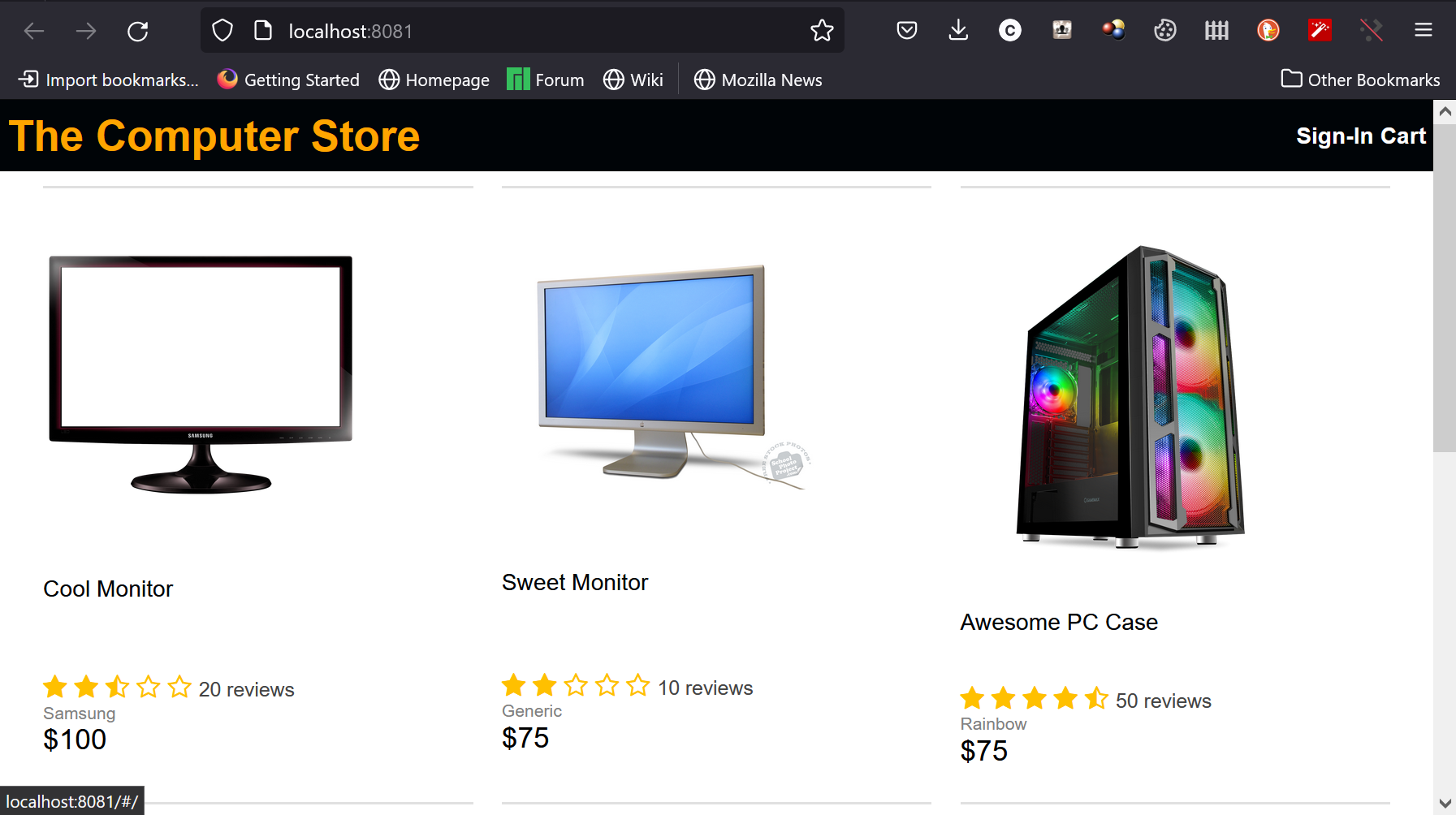 picture of E-Commerce Site